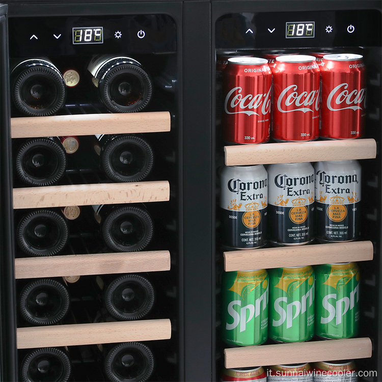 Frigo di vino a vendita calda con scaffale per esposizioni in legno