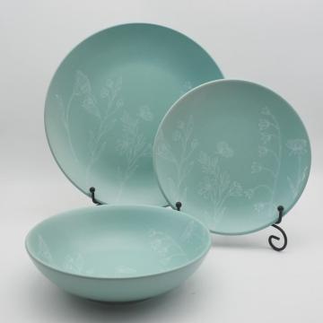 Новый дизайн красочный рисунок наклейка керамический посуда для керамора набор домашней посуды