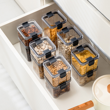 6Pack transparante droge voedingskeuken Organisator opbergdozen - Cereal Snack Food Containers