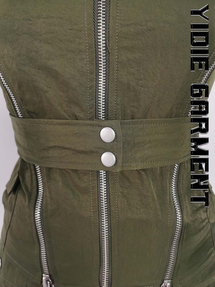 Waterproof 100% Nylon Green Aviator Corset For Women