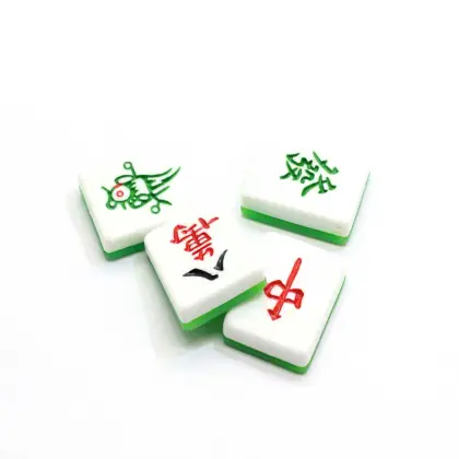 100Pcs Resin Flatback Mahjong Tiles For Crafting Miniature Chinese Mahjong Resin Cabochons DIY Scrapbooking Craft Accessories