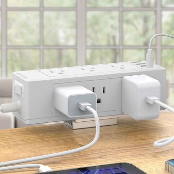 Pasek zasilania zacisków biurka z 9 punktami sprzedaży i 4 porty USB typu-C, ochrona przed surgacją 1700 dżuli