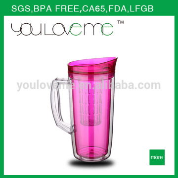 2014 new style fruit infuser mug in various colors fruit infuser pitcher