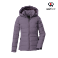 Chaqueta con aspecto de plumón y capucha.