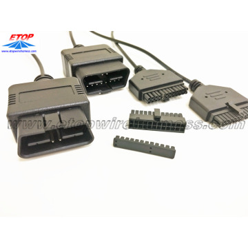 24V OBD2 para encaixar micro conectores overmolding