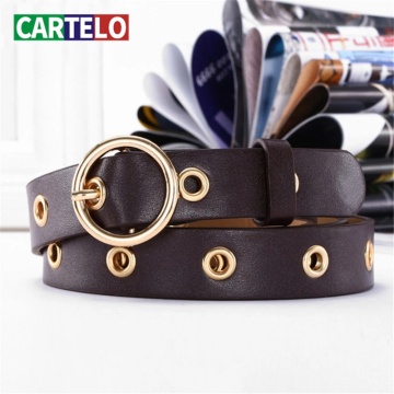 CARTELO 2020 female belt punk style fashion buckle jeans decorative belt chain luxury brand female new