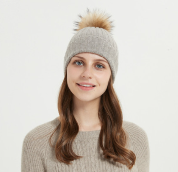 Pure Cashmere Beaded Beanie