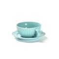 Striped Blue Coffee Espresso Tasse und Untertassen -Set