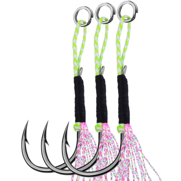 High Carbon Stainless Steel Single Jigging Hooks for Saltwater Fishing: 11#-18# Pack of 10pcs per Bag