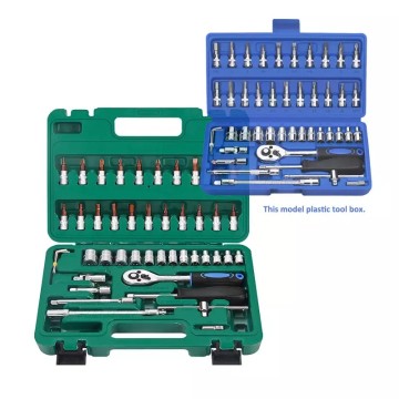 卸売低価格46 PCS 1/4インチドライブソケットラチェットレンチセットストレージケース