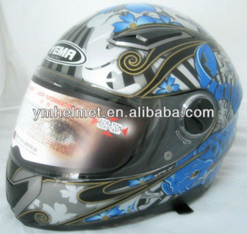 YM-826 double visor helmet full face motorcycle helmet with ABS material