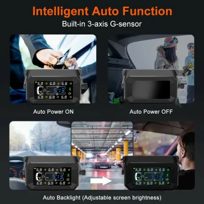 6 Wheels Sensor Solar Tire Pressure Monitoring System