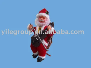 10&quot;santa playing guitar sit wheelchair/santa toys/electrical Santa