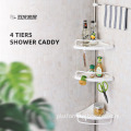 Height Adjustable 4-Tier Telescopic Shower Caddy for Bathroom Organization