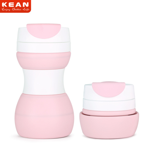 FDA Silicone Foldable Drinking Coffee Cup With Cover