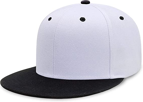 Visor de facture plate Classic Snapback Hat blanc réglable