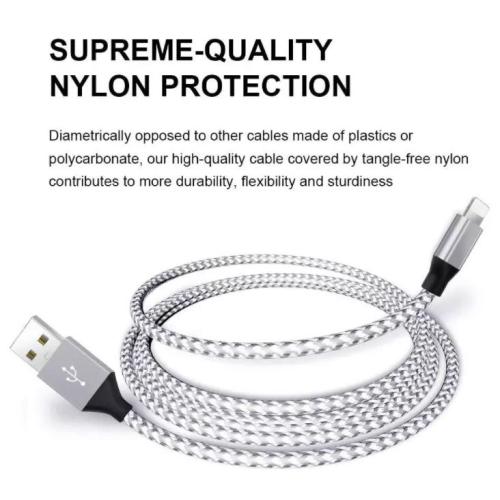 Nylon de cable de datos de calidad de alta calidad para iPhone