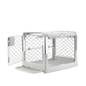 Small Dog Aluminum Alloy Folding Cage: Portable Travel Car Dog Cage & Pet Box