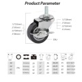 TPU -Gewindestamm -Caster mit Bremsmöbelrad