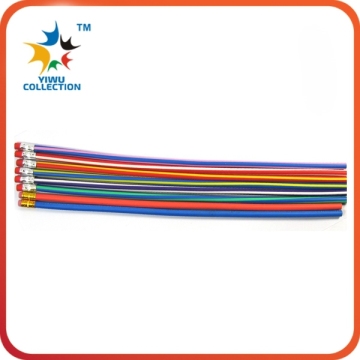 flexible shape custom soft pvc pencil with eraser toppers