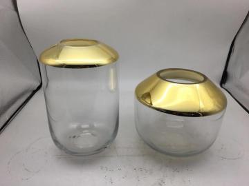 Gold Electrplating Glass Vase