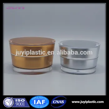 gold / silver cone shape plastic cream acrylic cosmetic jar bottles, 15g 30g 50g skin care plastic cosmetic cream jar container