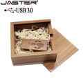 JASTER USB 3.0 walnut maple wood Photo Album usb+Box usb flash drive Pendrive 64GB 16GB 32GB Wedding gift box (105mm*95mm*40mm)