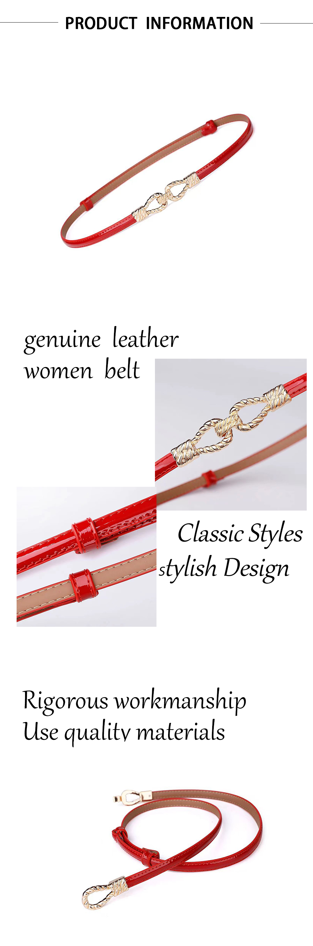 Ladies Thin Leather Belt