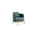 Modern Fabric Upholstered Leisure Dining Chair Wood Legs