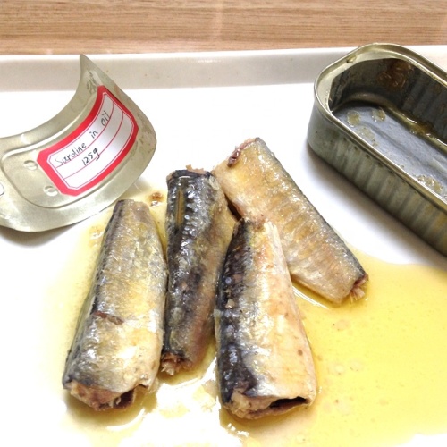 Eingemachte Sardine in Salzlake mit Pflanzenöl