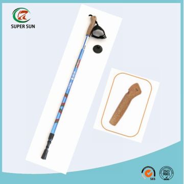 2 sections cork handle aluminum nordic walking stick/flexible walking stick