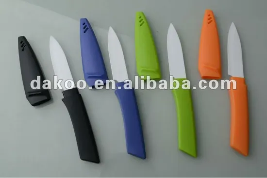 4 Pieces With Blade Saver Colour Handle Ceramic Knife
