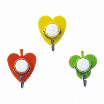 Plastic Adhesive Wall Hooks, 3.8 x 5.4 x 1.8cm Individual Size, OEM Orders Available