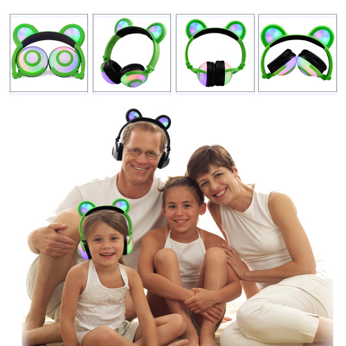 Headset Bercahaya Lucu Murah Di Atas Telinga Headphone Kabel