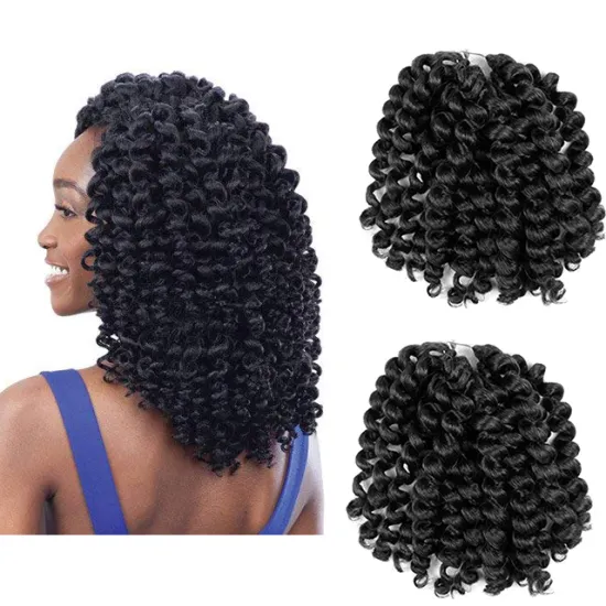 ANSWER Top Quality 8 Inch Crotchet Synthetic Hair Braids Curly Wand Curl Twist Crochet Hair Extensions