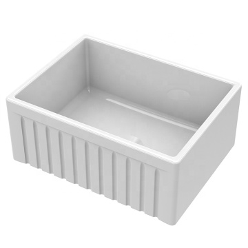 Modern White Rectangular Fireclay Kitchen Sink Basin