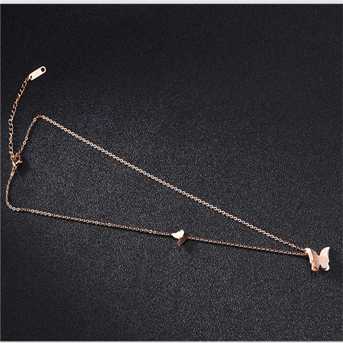 LB0804N-RG-Butterfly Choker Pendant Necklace for women (12)