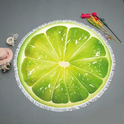Fruit shaped summer microfiber circle beach towel