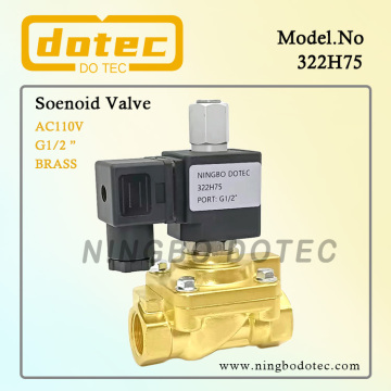 322H75 1/2 '' tembaga biasanya membuka injap solenoid tekanan tinggi DC12V DC24V AC24V AC110V AC220V