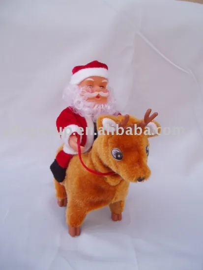 8"santa riding beer/santa toys/electrical santa