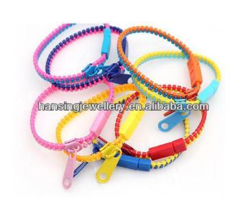 Korean Chic Fluorescent Color Contrast Color Zipper Pull Lock Bracelet