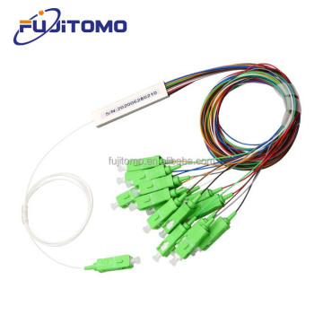 1x8 e 1x16 PLC splitter in fibra ottica mini tubo con connettore verde SC APC G657A1