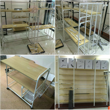 supermarket wood shelf