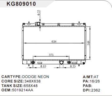 car radiator car for DODGE NEON OEM:464405/345
