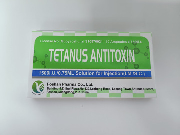 Small dosage formulation of tetanus antitoxin 1500iu