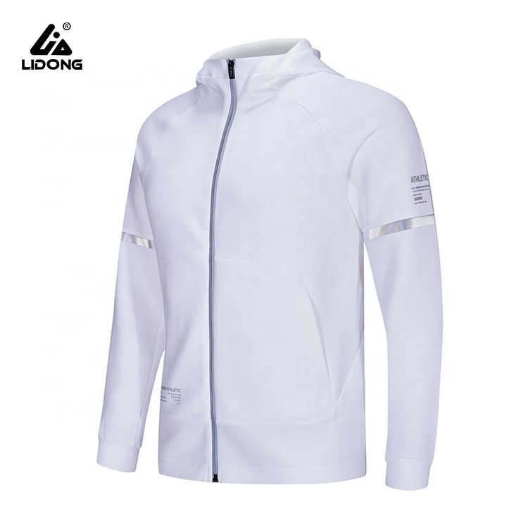 Sports Gym Fitness Running Zipper Jacket Reflective Hoodies