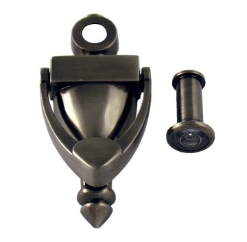 Black Nickle Door Knocker WIth Door Viewer (DK970+180degree door viewer)