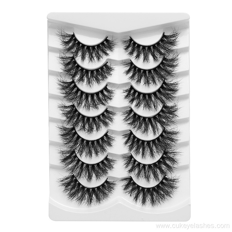 7 pairs false eyelashes handmade natural strip lashes
