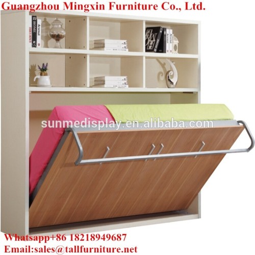 Horizontal wall bed mechanism with bookcase Murphy wall bed MK04