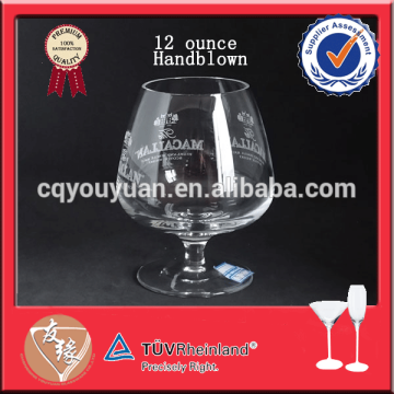 Elegant drinking glass thick stem wine glass 12oz